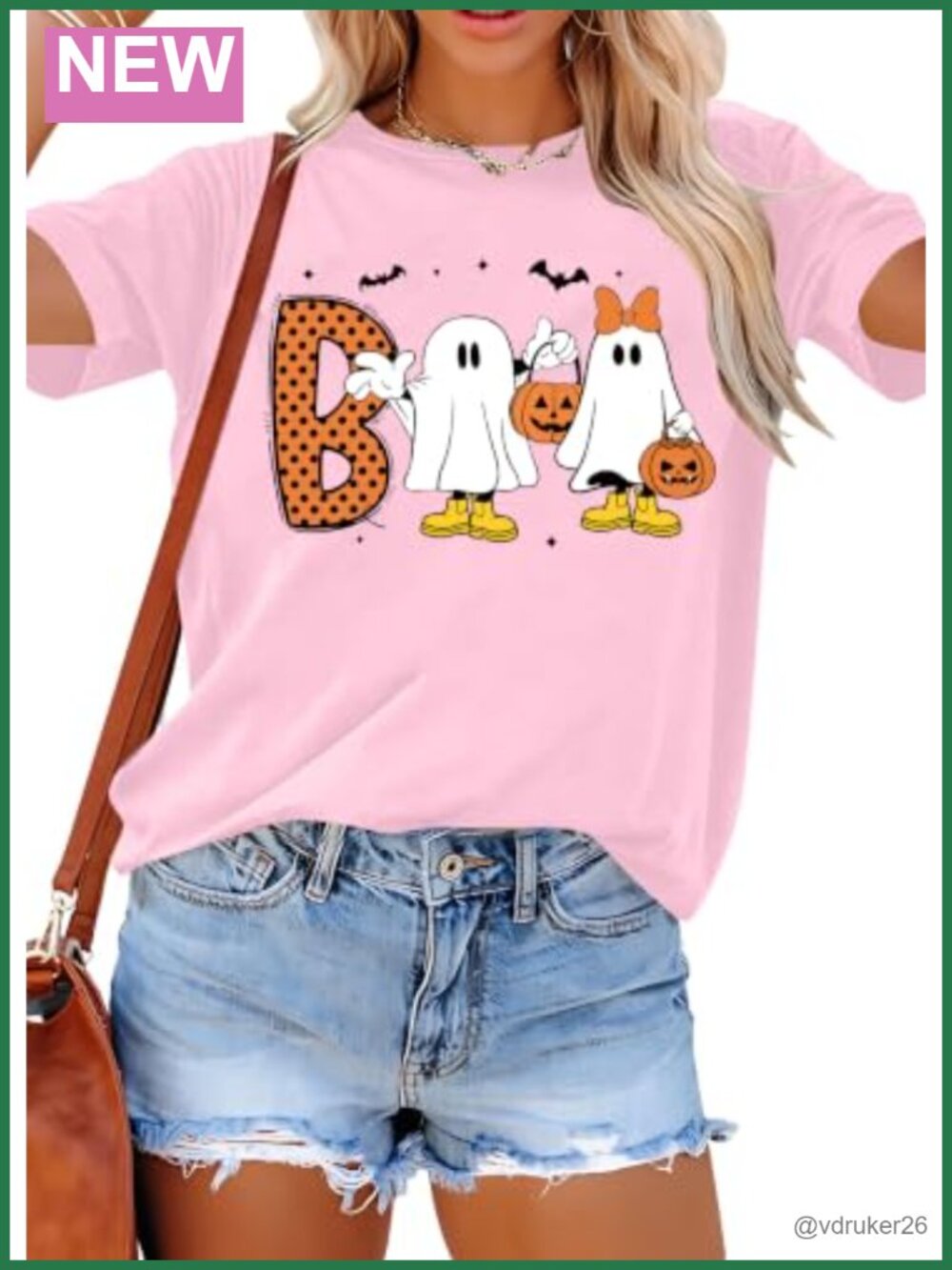Women Vintage Halloween Graphic Tee Cotton Blend Short Sleeve Fall Top